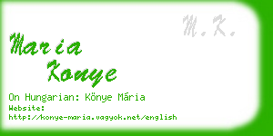 maria konye business card
